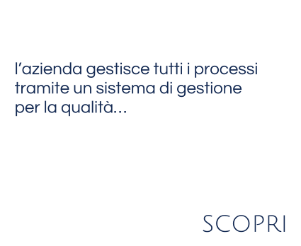 l’azienda gestisce tutti i processitramite un sistema di gestione per la qualità…    scopri